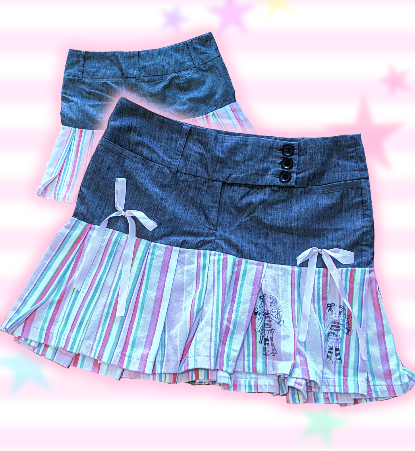 Bow Girl Striped Skirt