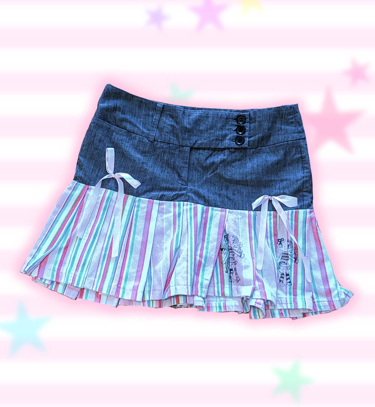 Bow Girl Striped Skirt