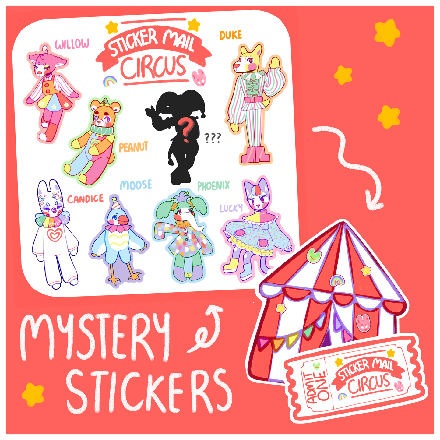 Sticker Mail Circus Mystery Stickers