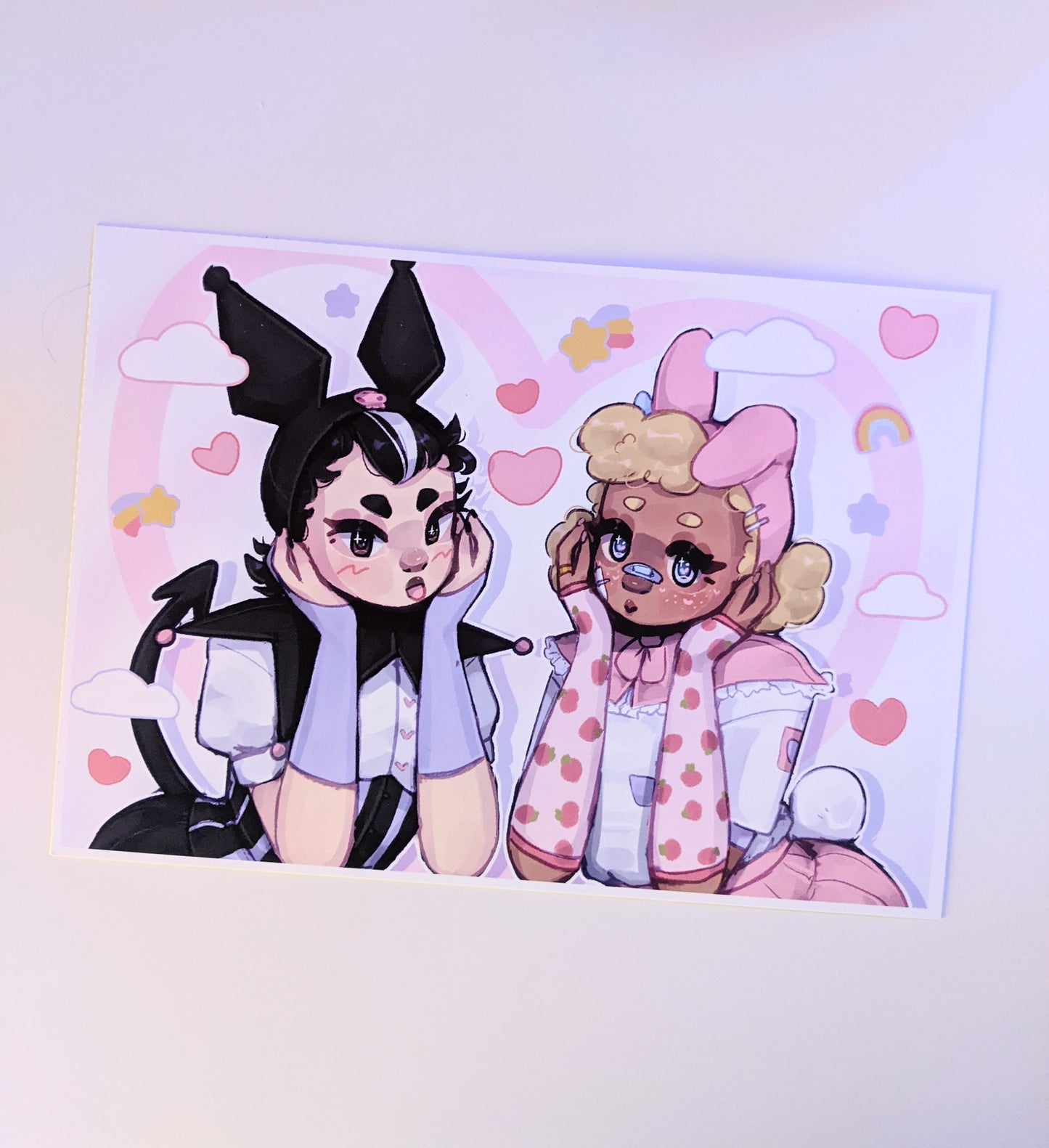 Kuromi and Melody Art Print