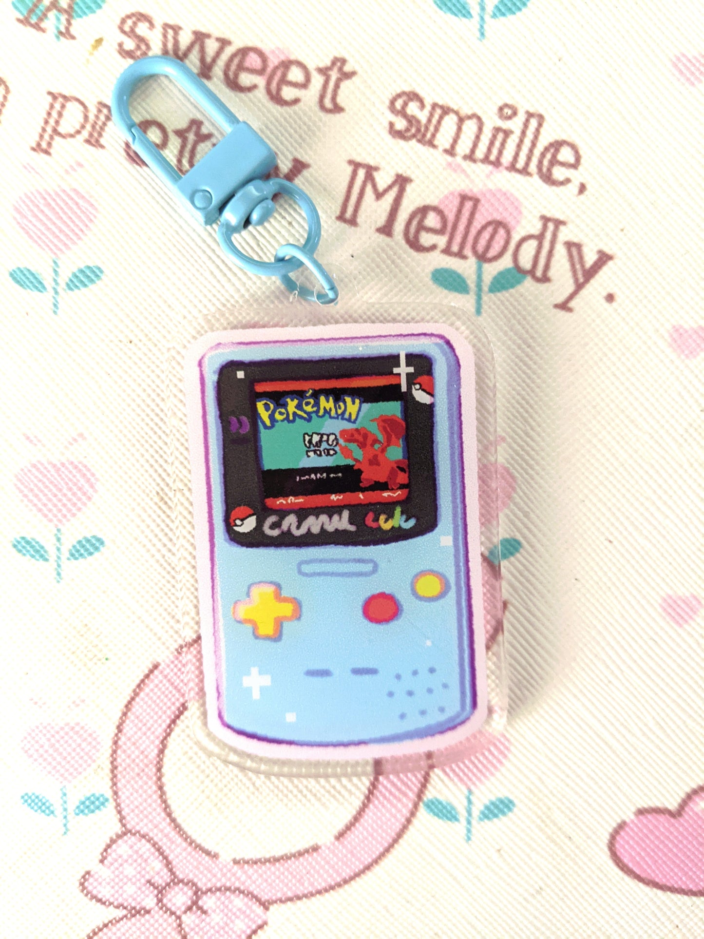 Gameboy Red/Blue Double-Sided Acrylic Charm