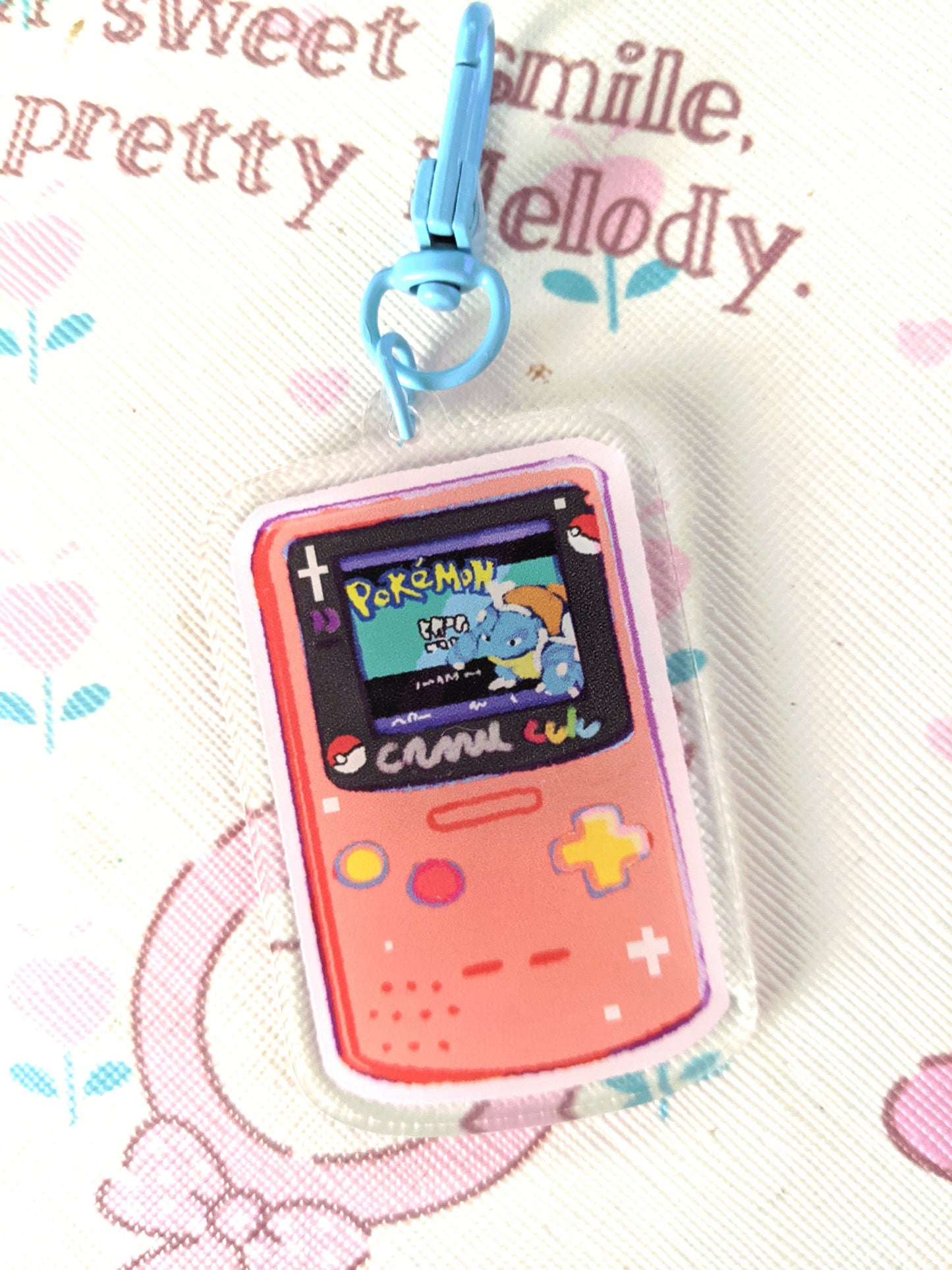 Gameboy Red/Blue Double-Sided Acrylic Charm