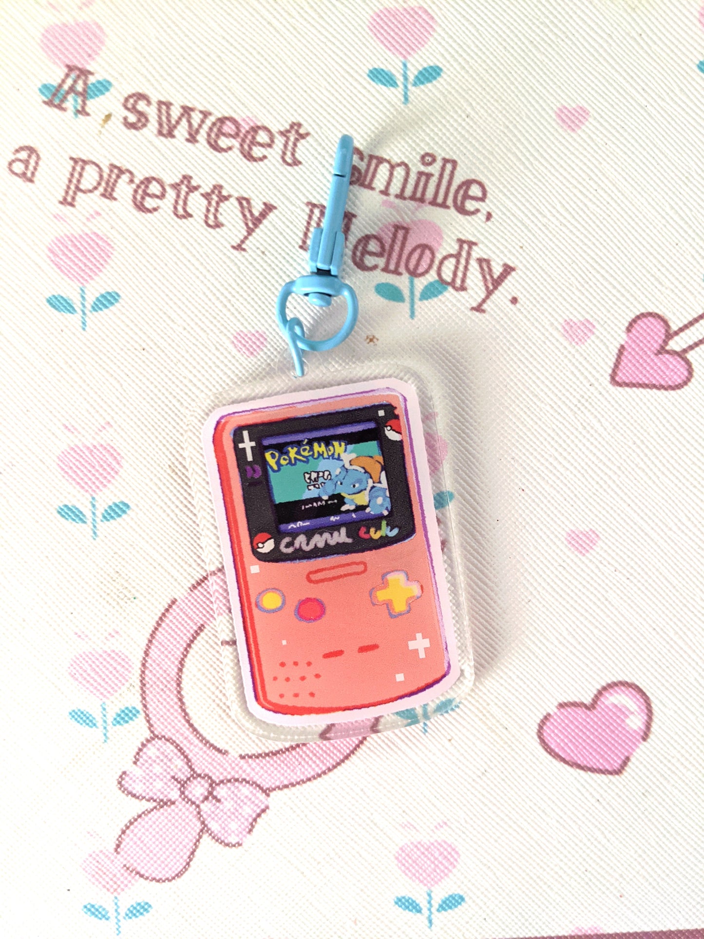 Gameboy Red/Blue Double-Sided Acrylic Charm