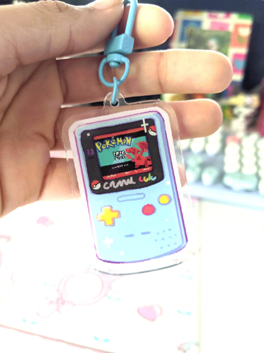 Gameboy Red/Blue Double-Sided Acrylic Charm