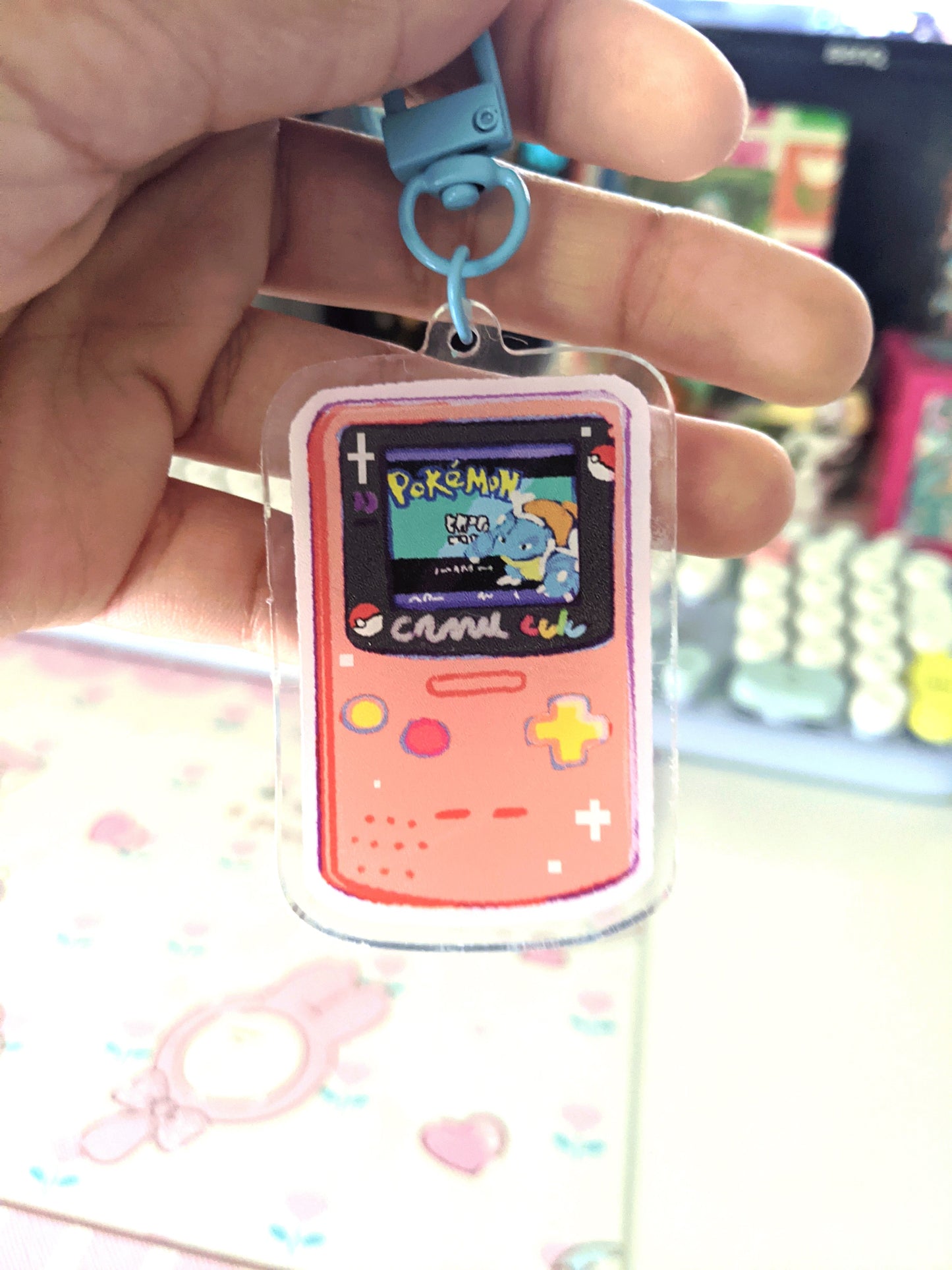 Gameboy Red/Blue Double-Sided Acrylic Charm