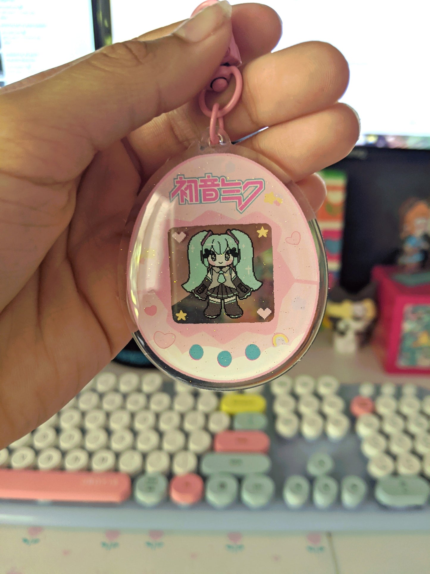 Tamagotchi Miku Double-Sided Acrylic Charm