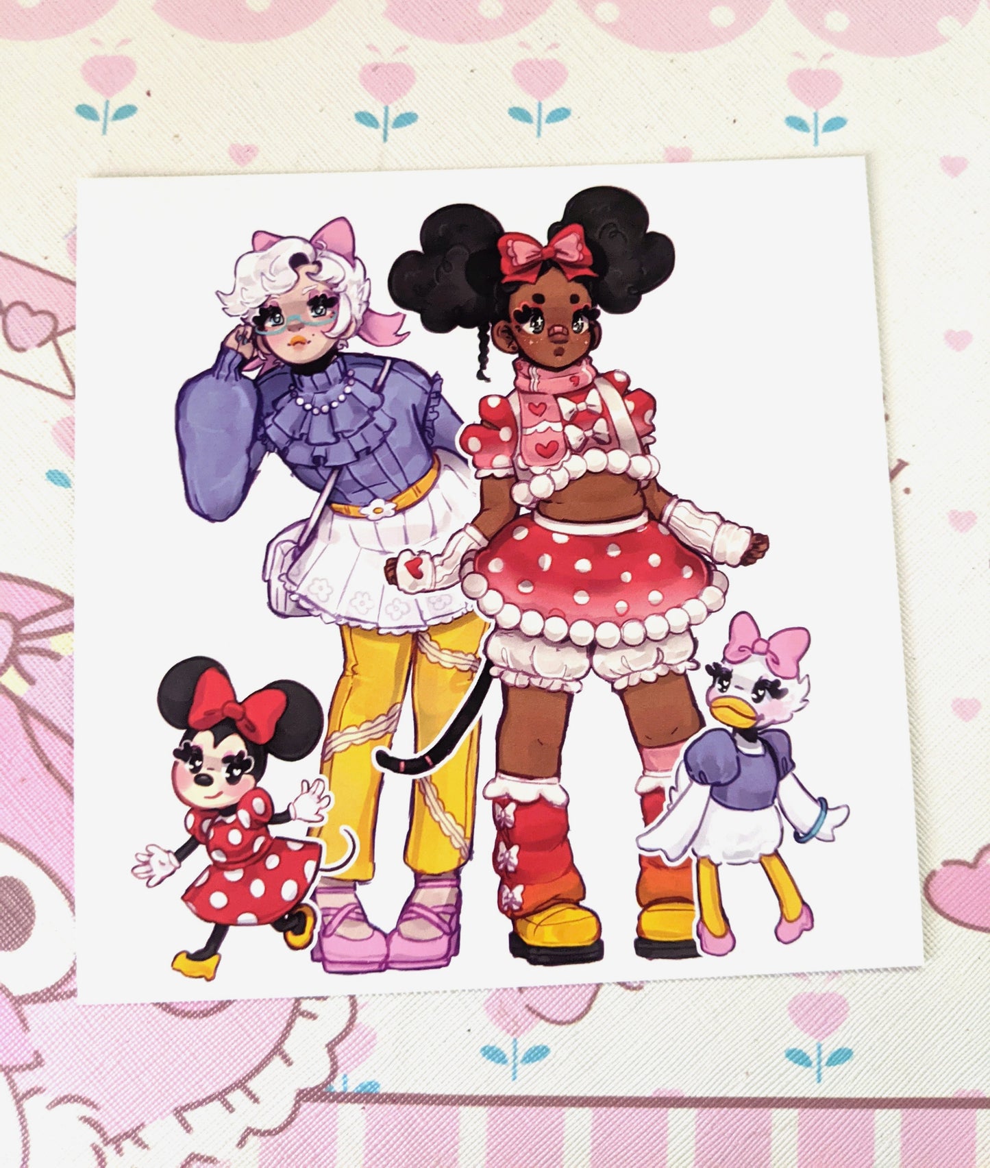 Minnie and Daisy Art Print