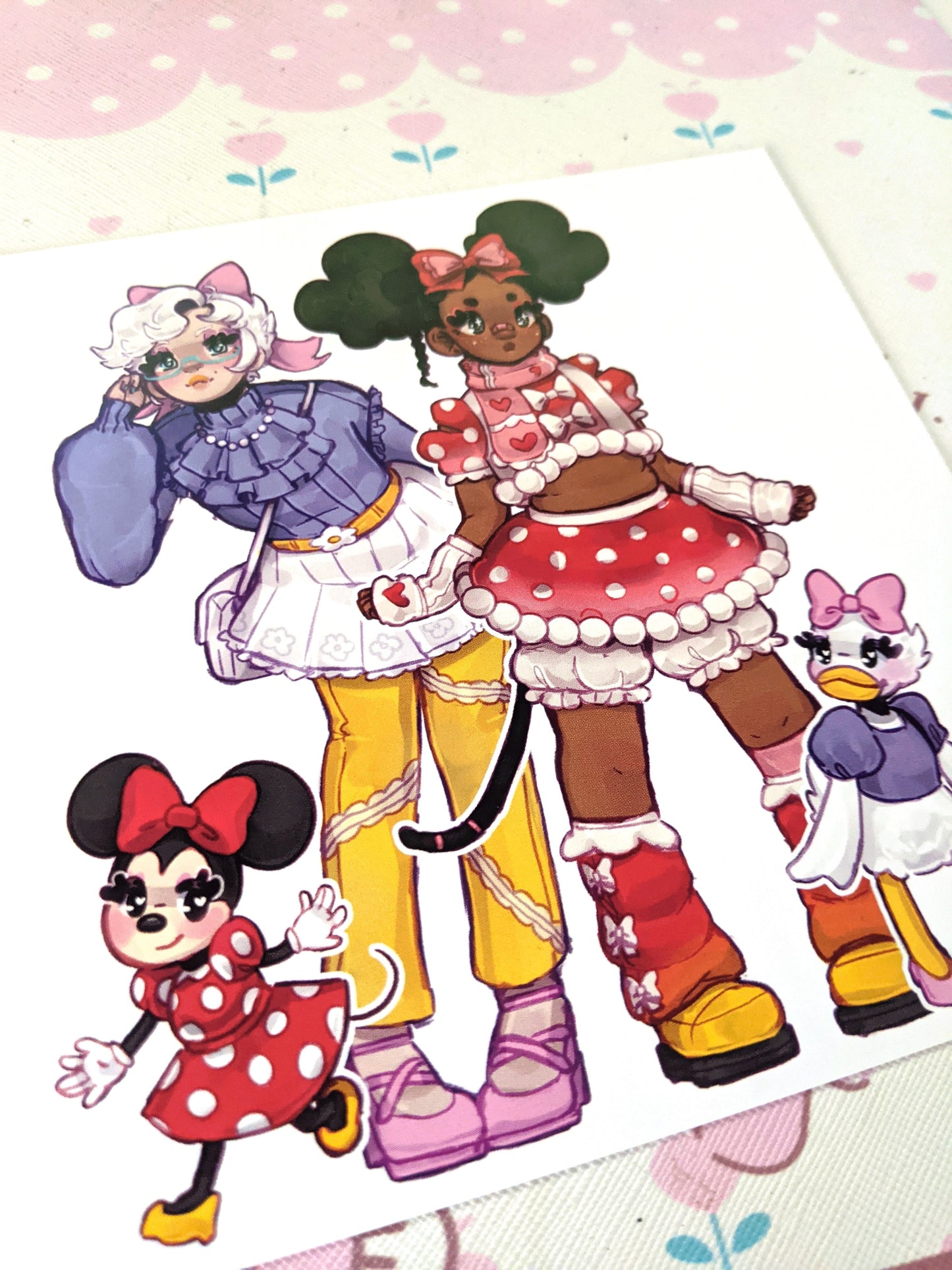 Minnie and Daisy Art Print