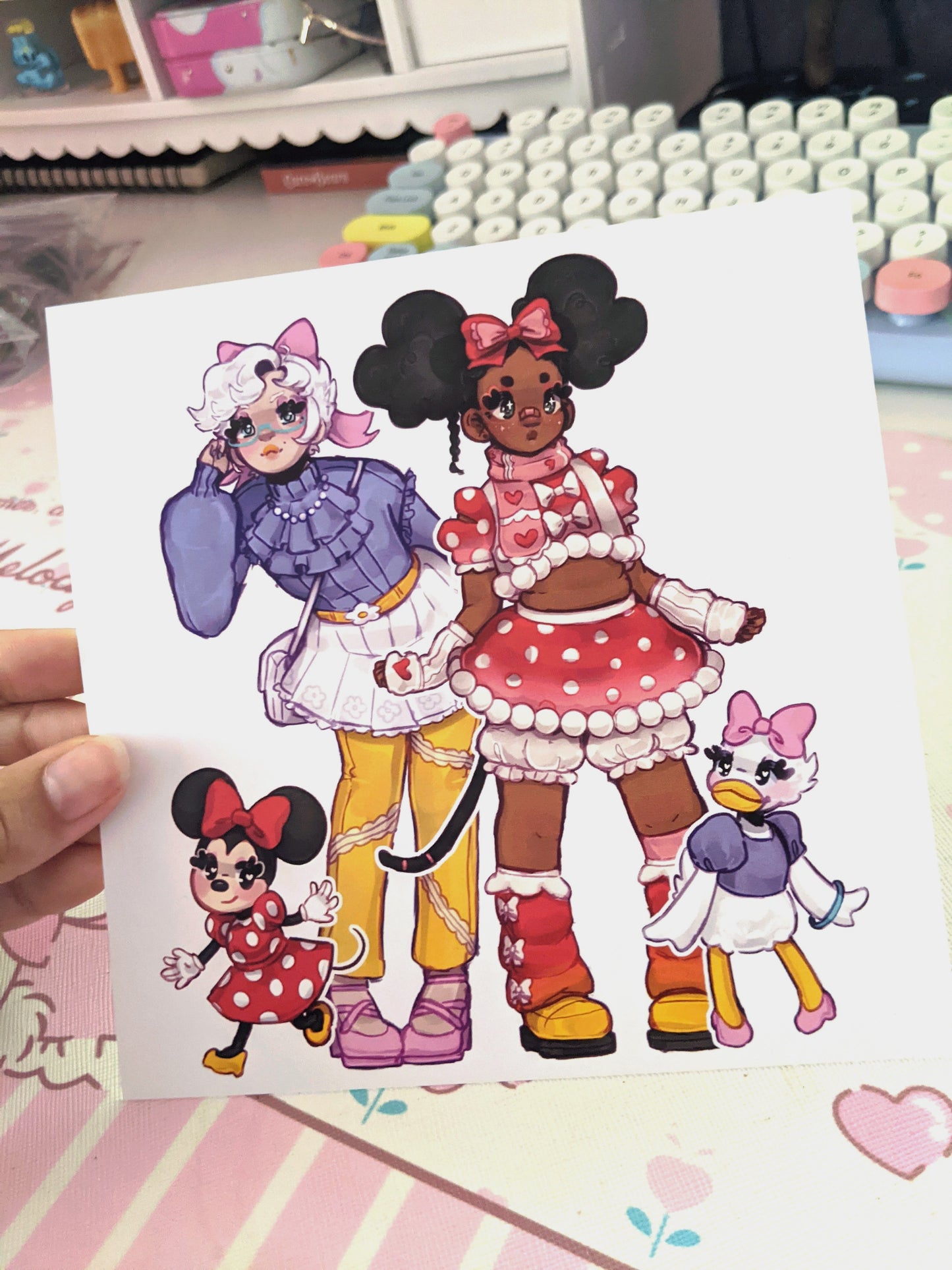 Minnie and Daisy Art Print